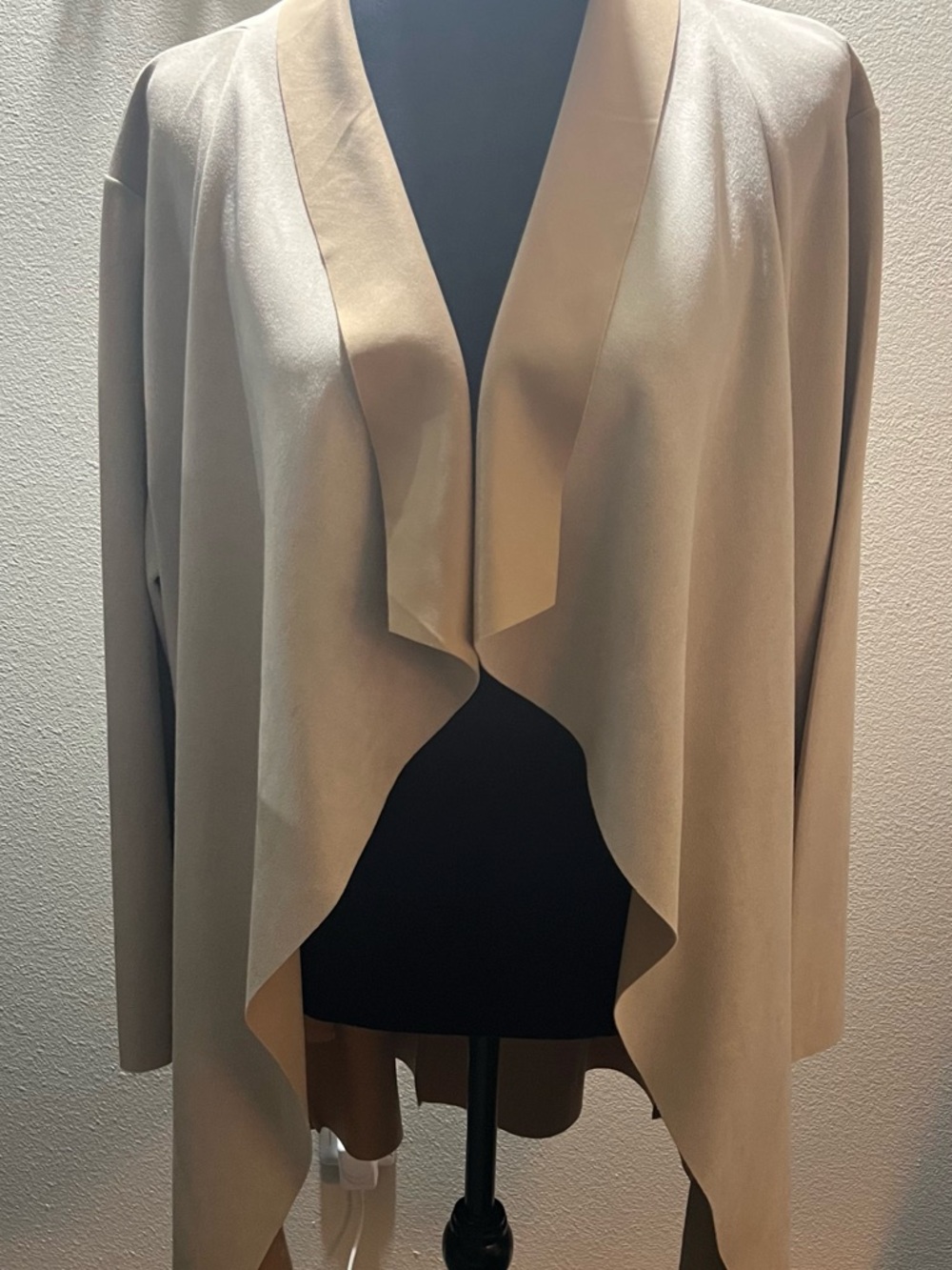 Kaktus Taupe Draped Open-Front Blazer